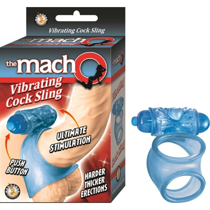 Macho Vibrating Cock Sling - Blue