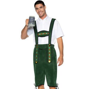 Men's Beerfest Lederhosen Oktoberfest Costume - X-Large - Green - MyPleasure