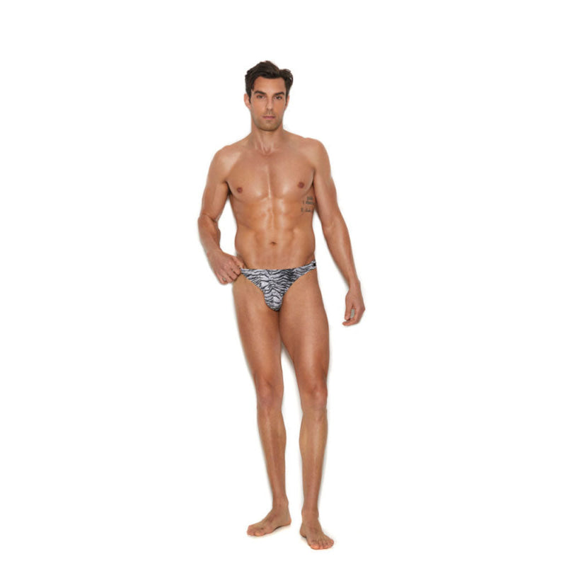 Men's Snap Closure Thong - Large/xlarge - Zebra