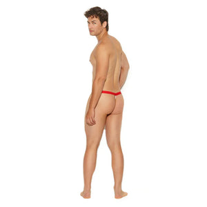 Men's Striped Mesh G-String Pouch - One Size - Black