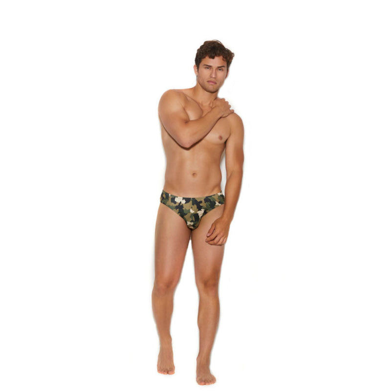 Men's Thong Back Brief - Large/xlarge -  Camouflage