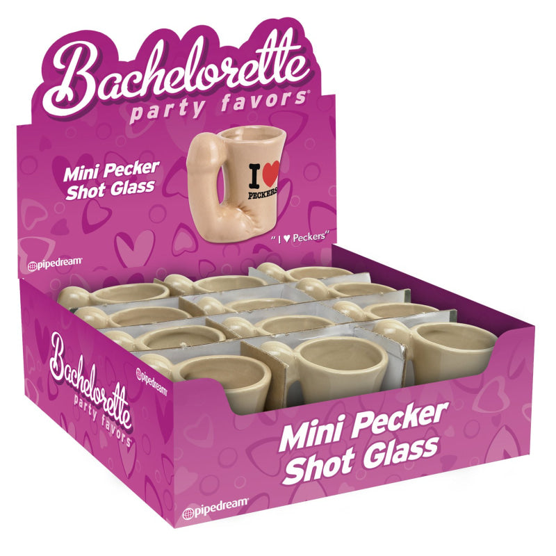 Mini Pecker Shot Glass Display - 12 Piece