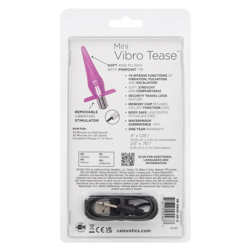 Mini Vibro Tease Slender Probe - Pink