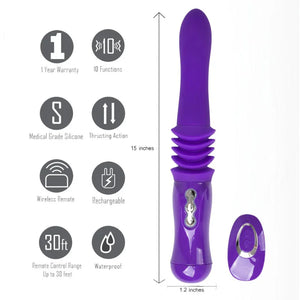 Monroe USB Rechargeable Silicone Thrusting Portable Love Machine - Purple