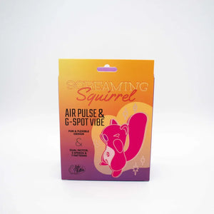 Natalie's Toy Box Screaming Squirrel Air Pulse & G-Spot Vibrator, Dual Motor 2in1 Rechargeable Waterproof Massager for Clitoral Vaginal & Anal Stimulation, 20 Functions, ABS Silicone Adult Sex Toy