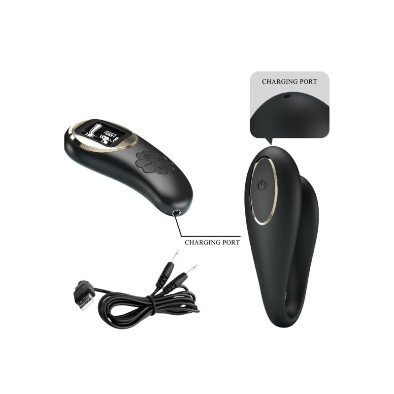 Nathan Double Pleasure Remote Control Vibrator -  Black