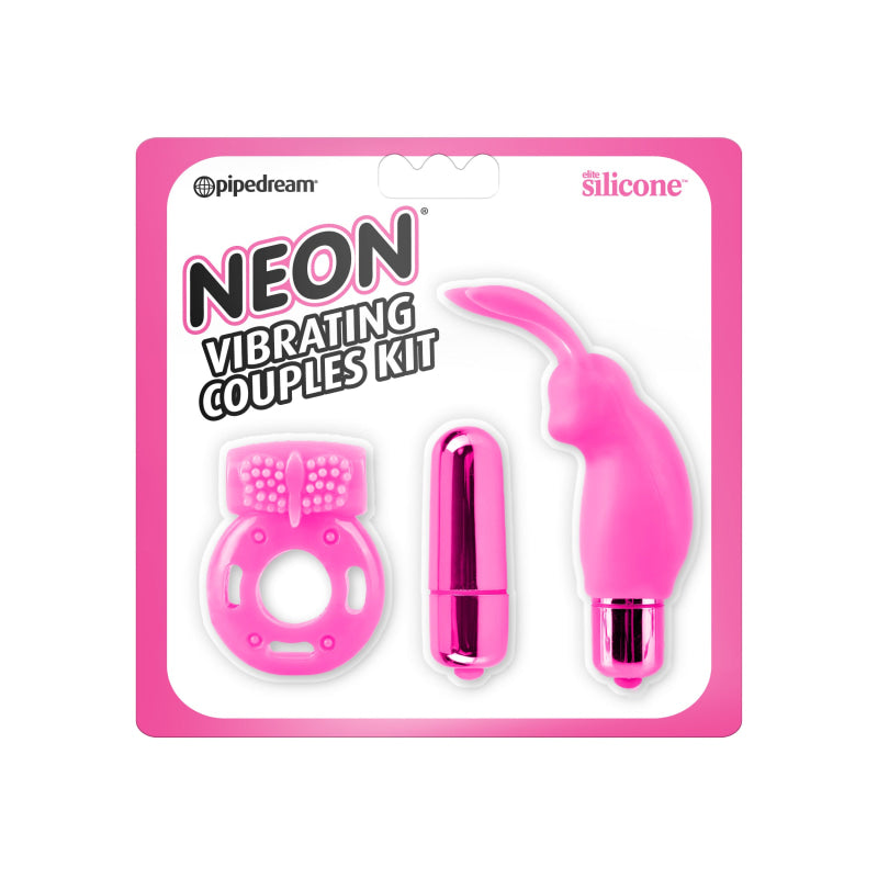 Neon Vibrating Couples Kit - Pink