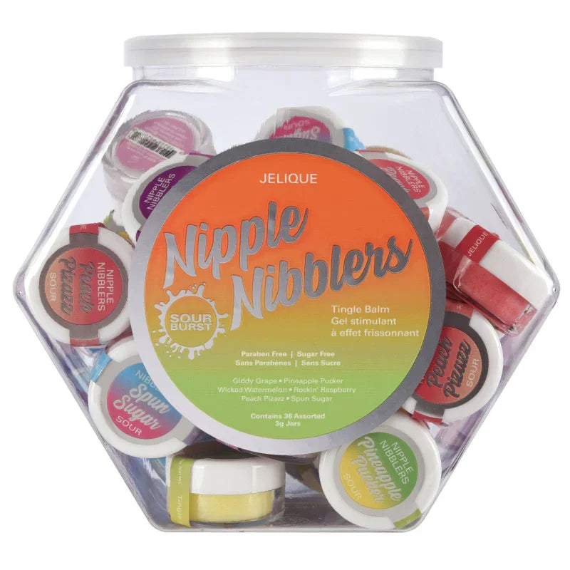 Nipple Nibbler Sour Tingle Balm Assorted - 36 Pc. Bowl - 3g Jar - MyPleasure