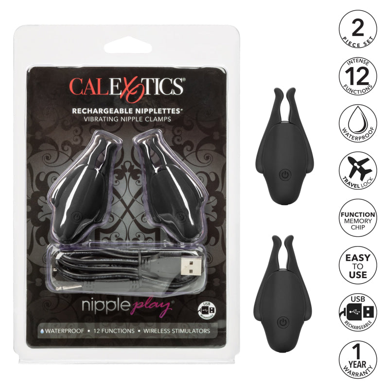 Nipple Play Rechargeable Nipplettes - Black