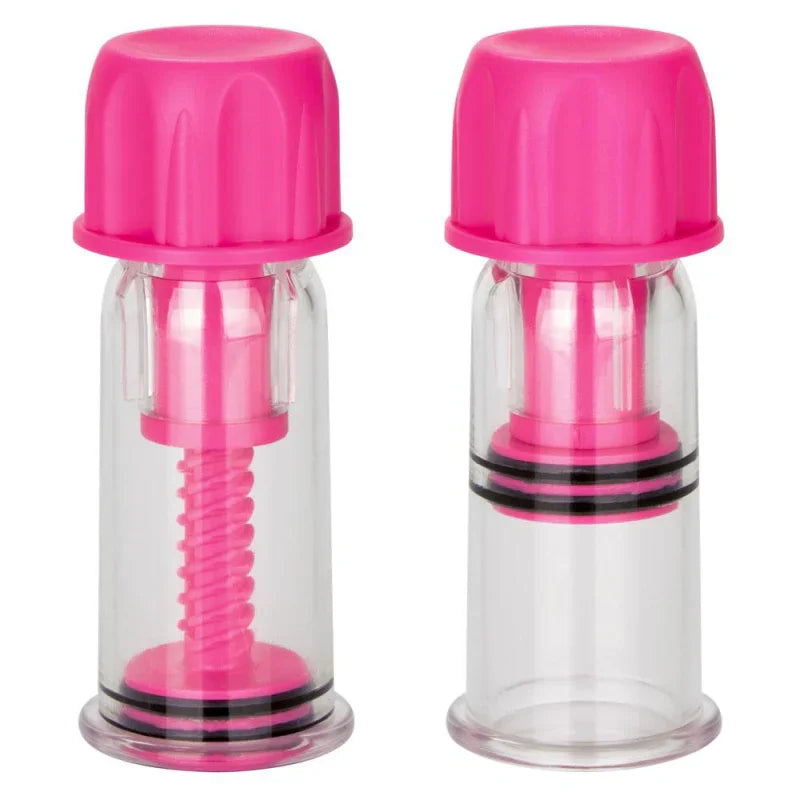 Nipple Play Vacuum Twist Suckers - Pink - MyPleasure