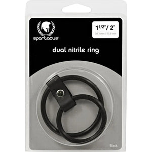 Nitrile Dual Cock Ring - Black - MyPleasure
