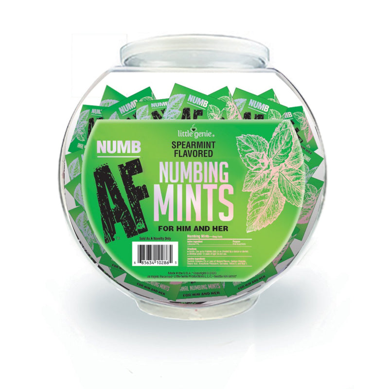 Numb Af - Spearmint Flavored Numbing Mints -  Display - 100 Pcs