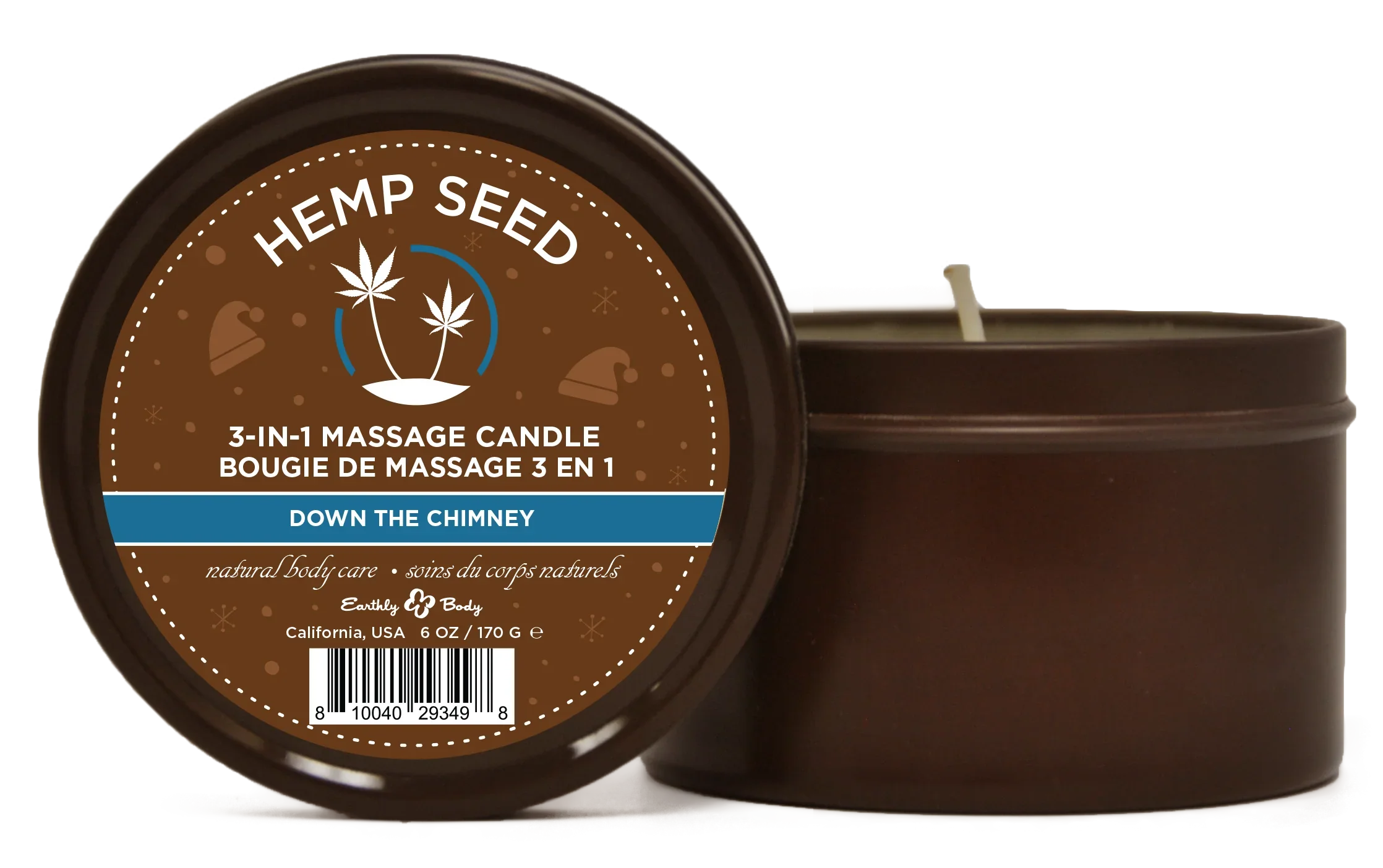 Hemp Seed 3-in-1 Massage Candle Down the Chimney  6oz/ 170 G