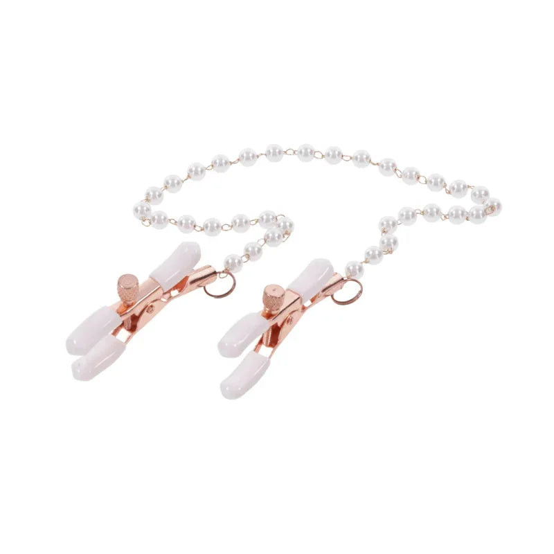 Peaches N Creame Pearl Nipple Clamps - Pink - MyPleasure