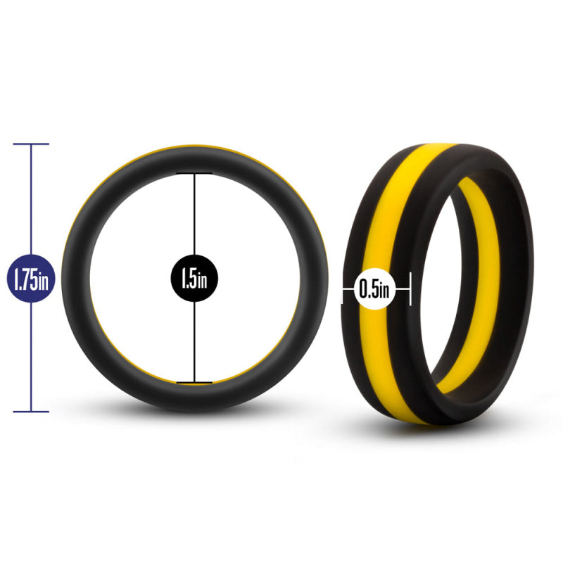 Performance - Silicone Go Pro Cock Ring -  Black/gold/black