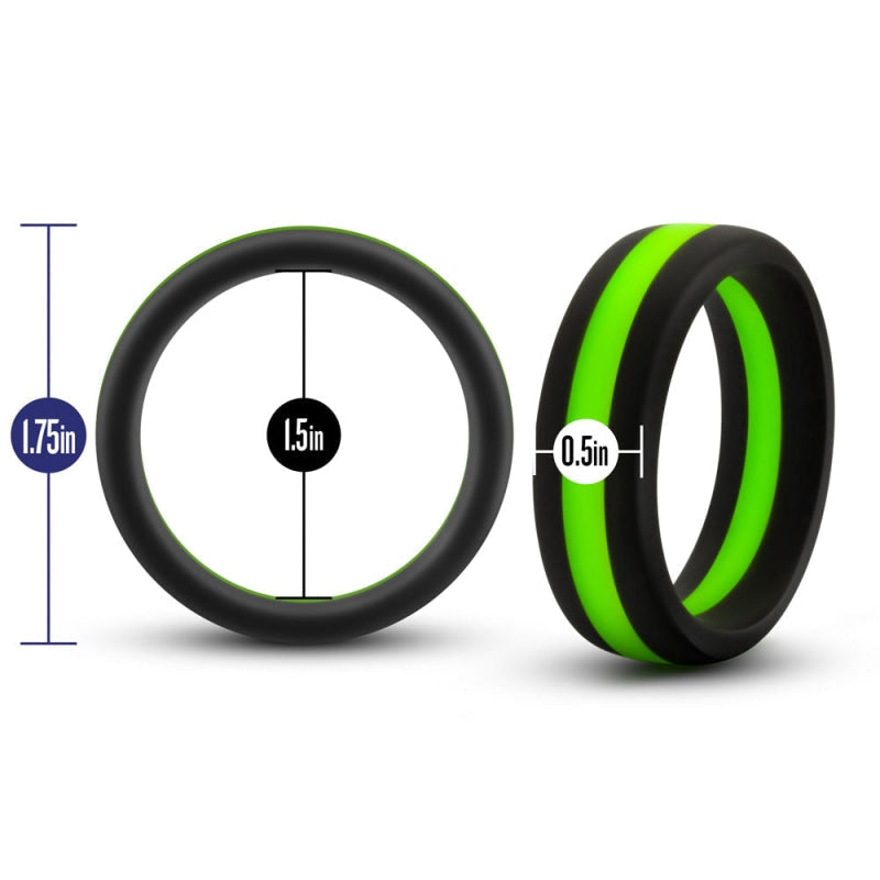 Performance - Silicone Go Pro Cock Ring -  Black/green/black