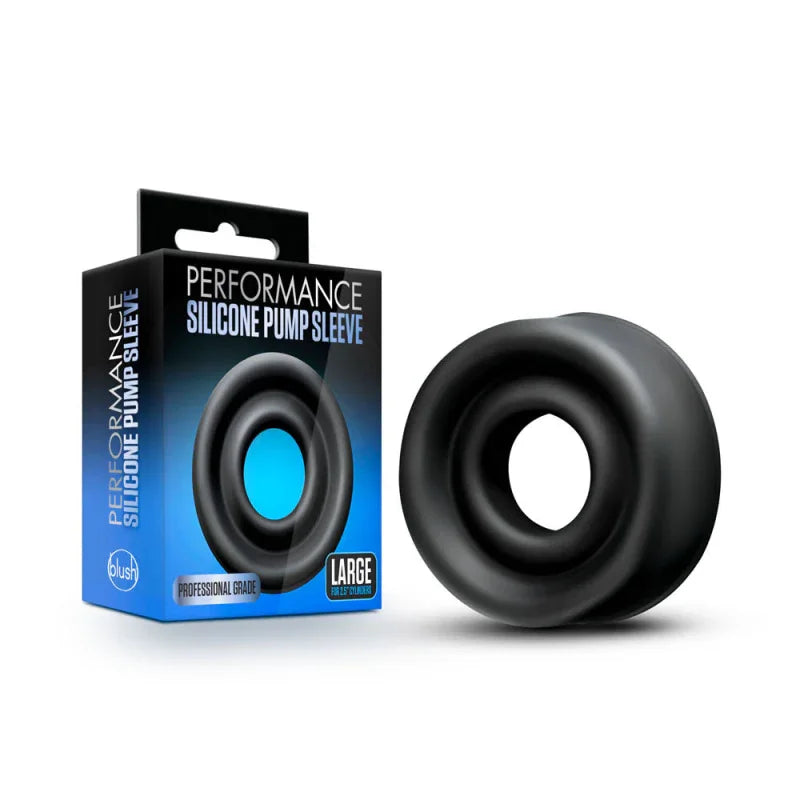 Performance - Silicone Pump Sleeve - Large - Black - MyPleasure
