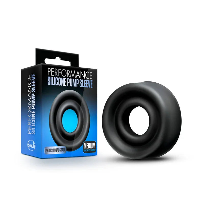 Performance - Silicone Pump Sleeve - Medium - Black - MyPleasure