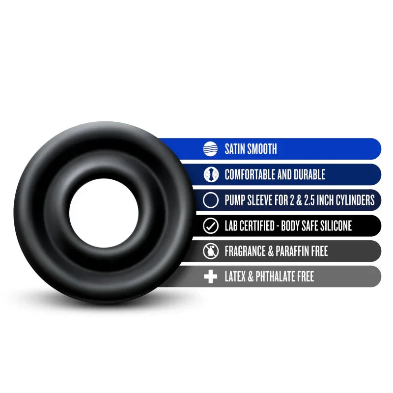 Performance - Silicone Pump Sleeve - Medium - Black - MyPleasure