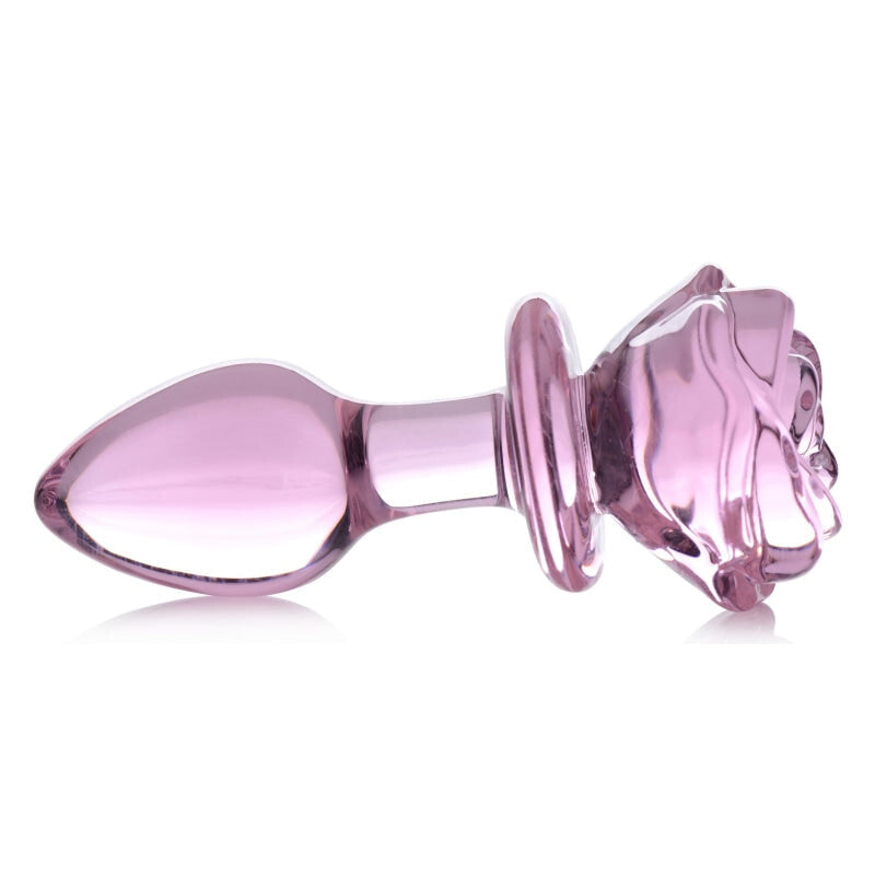 Pink Rose Glass Anal Plug - Medium - Anal Toys & Stimulators