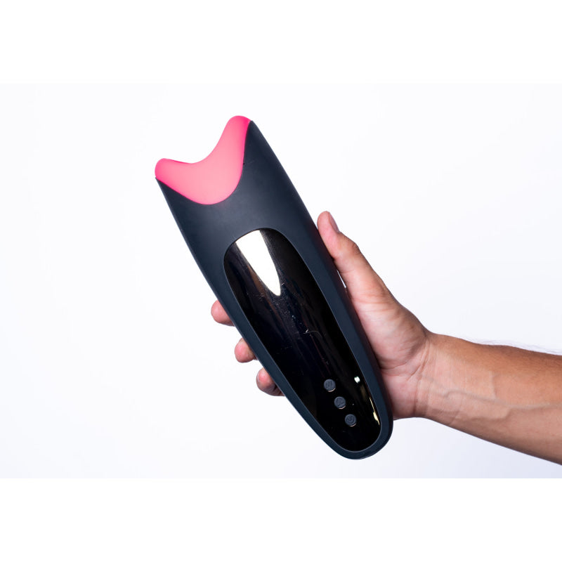 Piper USB Rechargeable Multi Function Masturbator With Suction - Black/pink