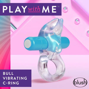 Play With Me Bull Vibrating C-Ring - Blue