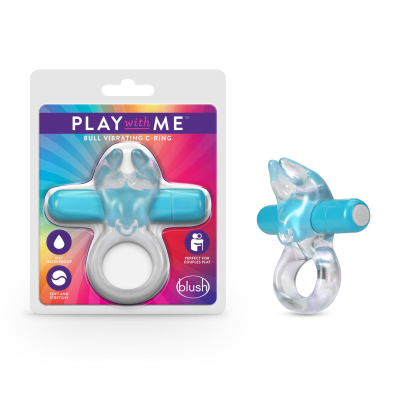 Play With Me   Bull Vibrating C-Ring - Blue