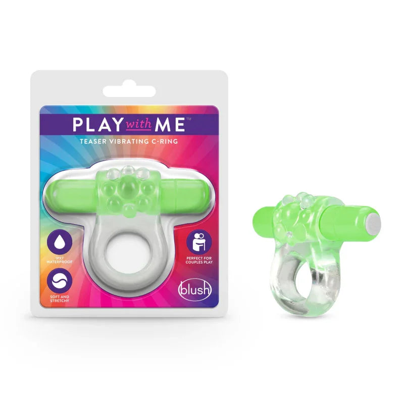 Play With Me Teaser Vibrating C-Ring Green