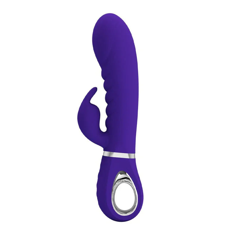 Prescott Super Soft Rabbit Silicone Vibrator - Purple