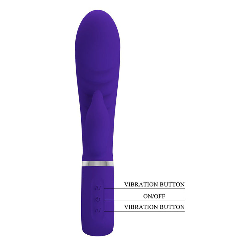 Prescott Super Soft Rabbit Silicone Vibrator -  Purple