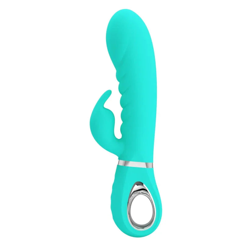 Prescott Super Soft Rabbit Silicone Vibrator - Teal