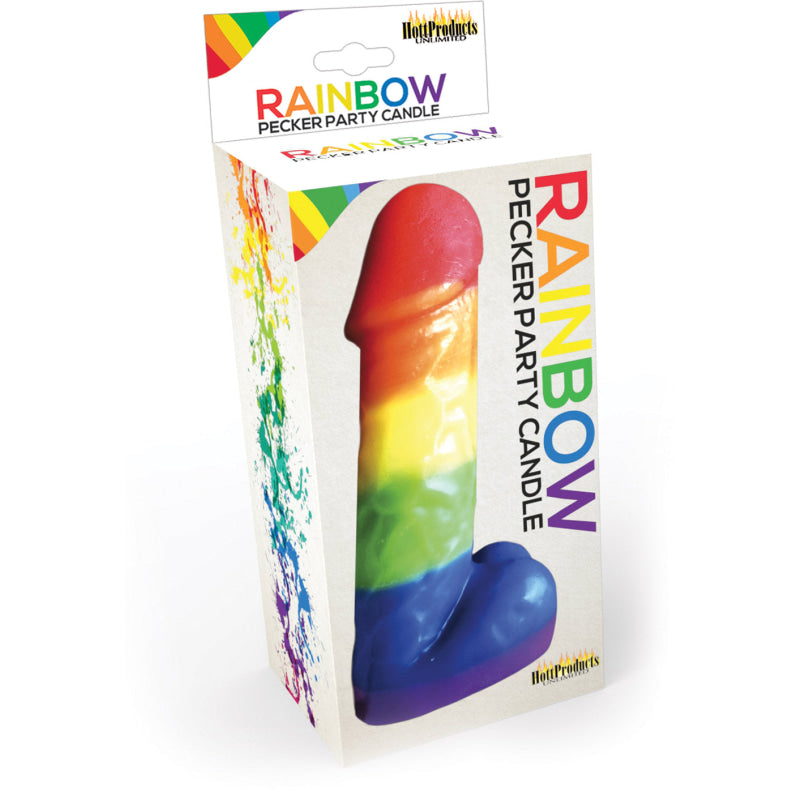 Rainbow Pecker Party Candle 7"