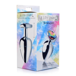 Rainbow Prism Heart Anal Plug - Large