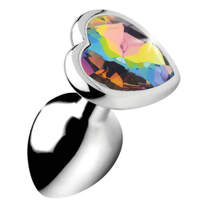 Rainbow Prism Heart Anal Plug - Medium