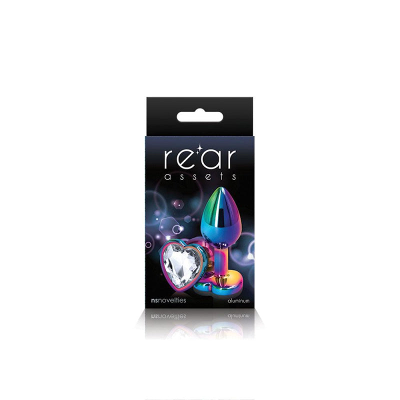 Rear Assets - Multicolor Heart - Small - Clear