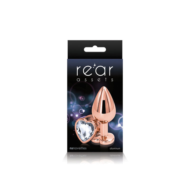 Rear Assets - Rose Gold Heart - Medium - Clear