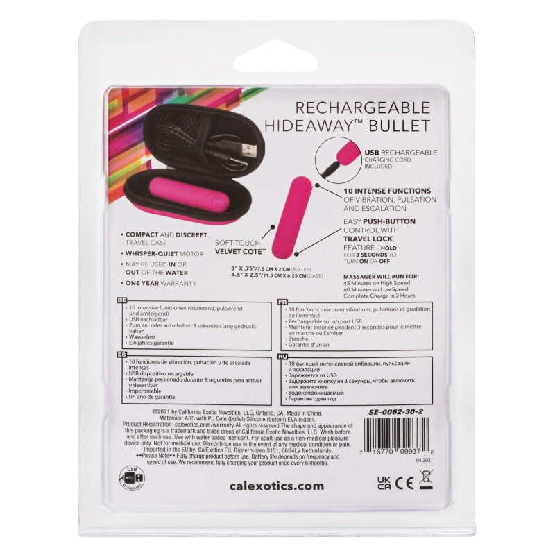 Rechargeable Hideaway Bullet - Pink - Eggs & Bullets