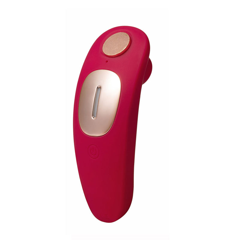 Remi 15-Function Rechargeable Remote Control   Suction Panty Vibe - Red