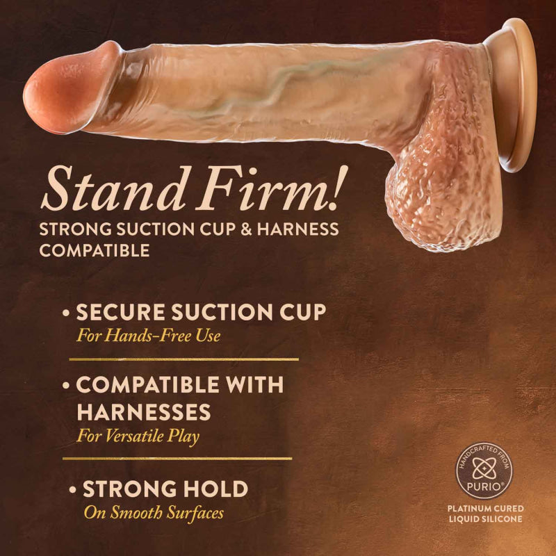 Renaissance - Raphael - 9.5 Inch Sliding Foreskin  Dildo With Squeezable Balls - Tan