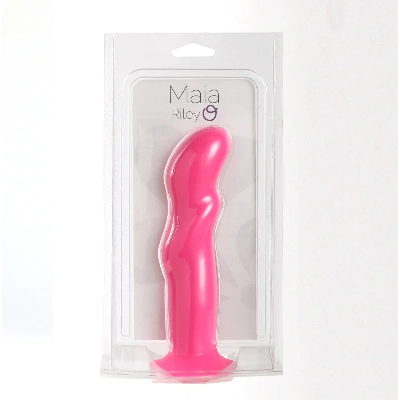 Riley Silicone Swirled Dong - Neon Pink