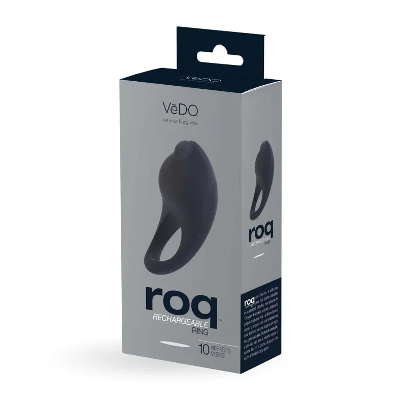 Roq Rechargeable Ring - Just Black - MyPleasure