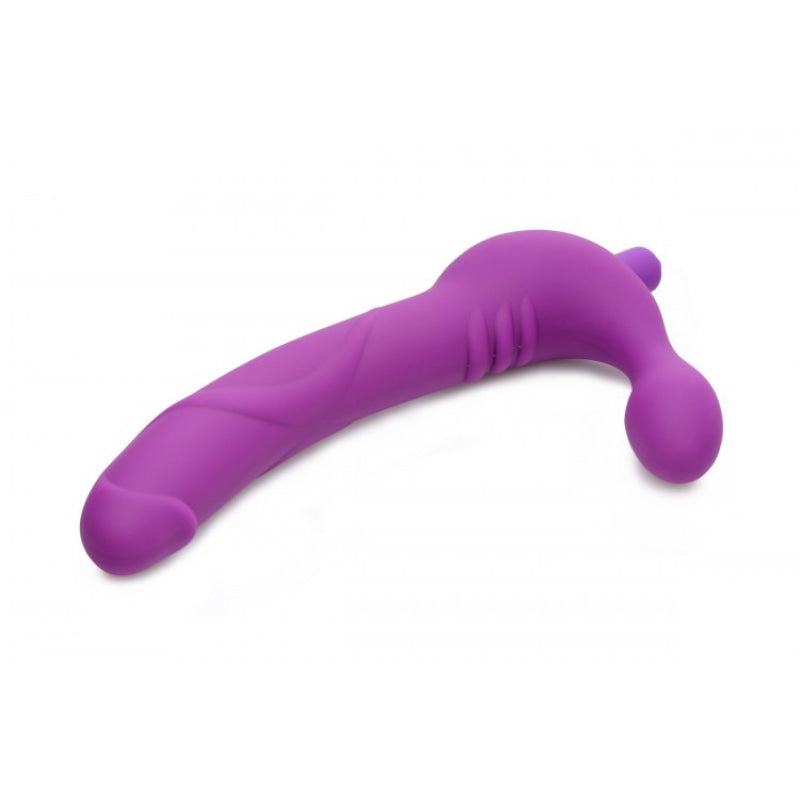 Royal Revolver Vibrating Strapless Strap- on Dildo - Purple