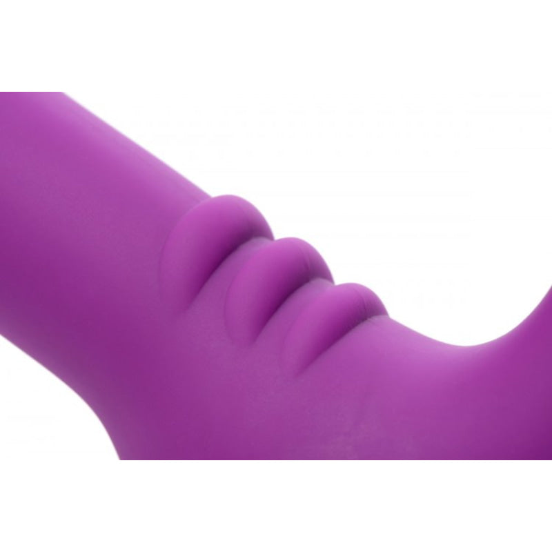 Royal Revolver Vibrating Strapless Strap- on Dildo - Purple