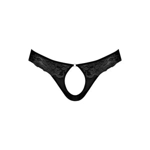 Sassy Lace - Open Ring Thong - Small/medium - Black
