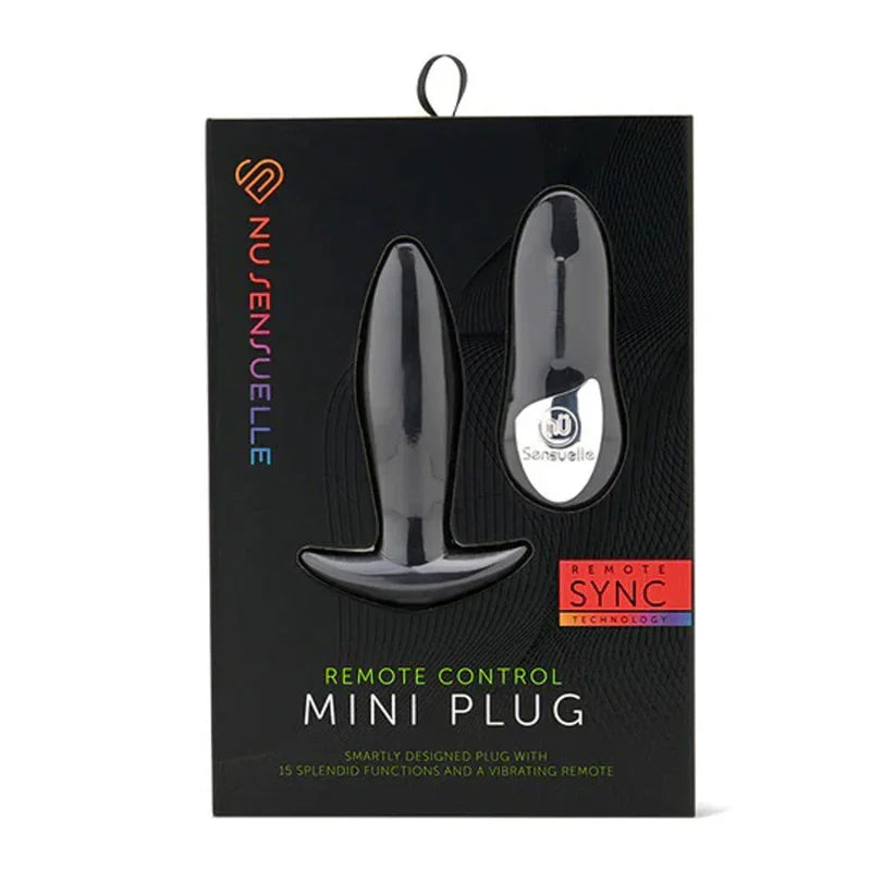 Sensuelle Remote Control Rechargeable 15 Function Mini Plug - Black
