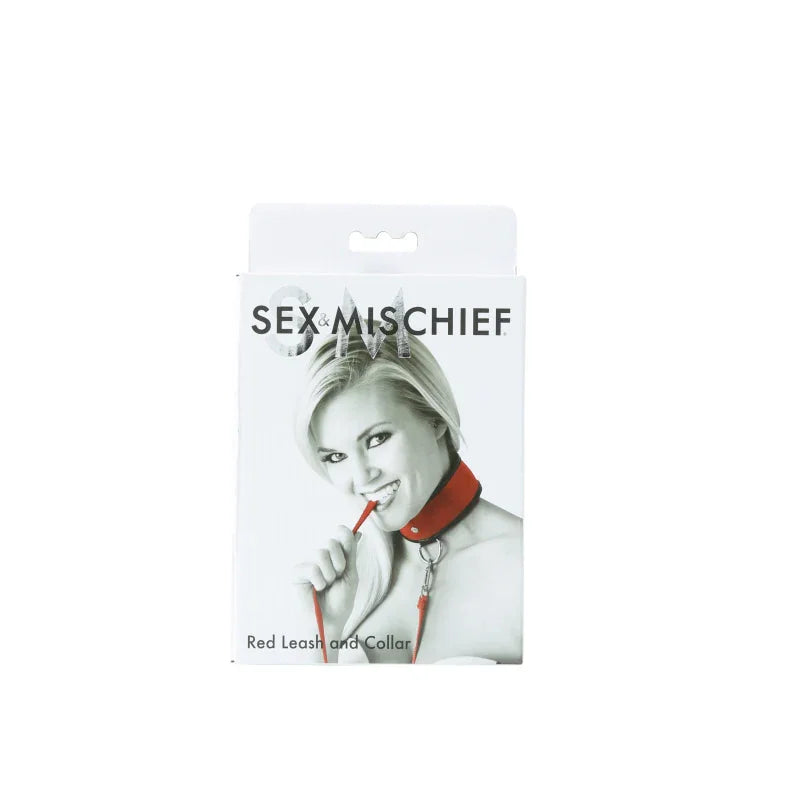 Sex and Mischief Leash and Collar - Red - MyPleasure