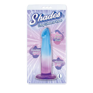 Shades, 6.25"" G-Spot Jelly Tpr Gradient Dong - Blue and Purple