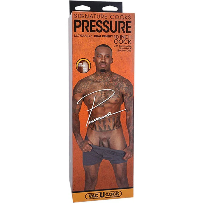 Signature Cocks Pressure 10"" Cock With Removable Vac-U-Lock Suction Cup - Chocolate