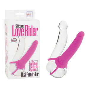 Silicone Love Rider Dual Penetrator - Pink - MyPleasure
