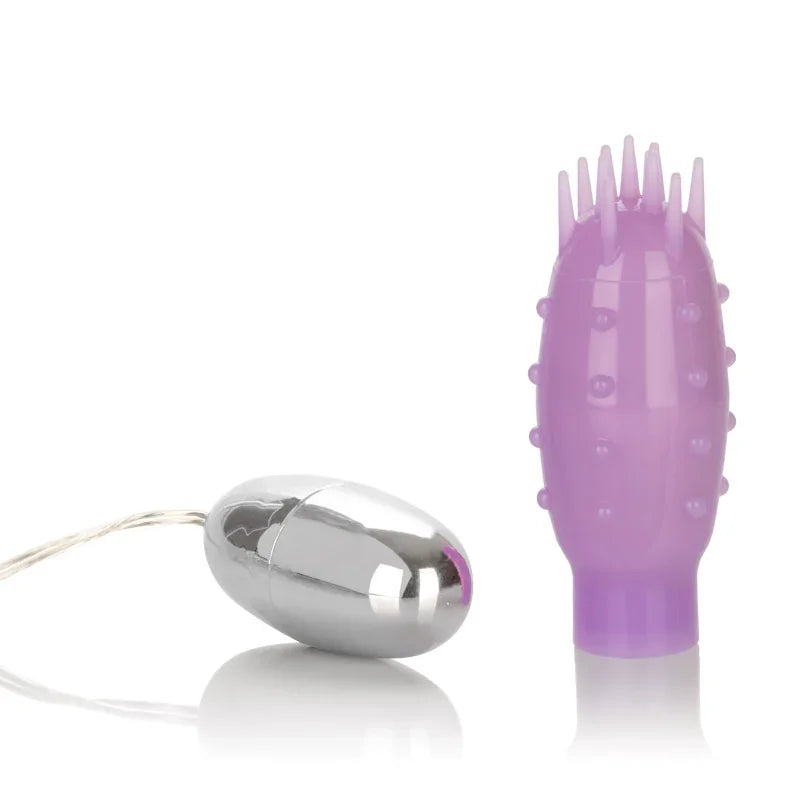 Silicone Slims Vibrating Nubby Bullet - Purple - MyPleasure